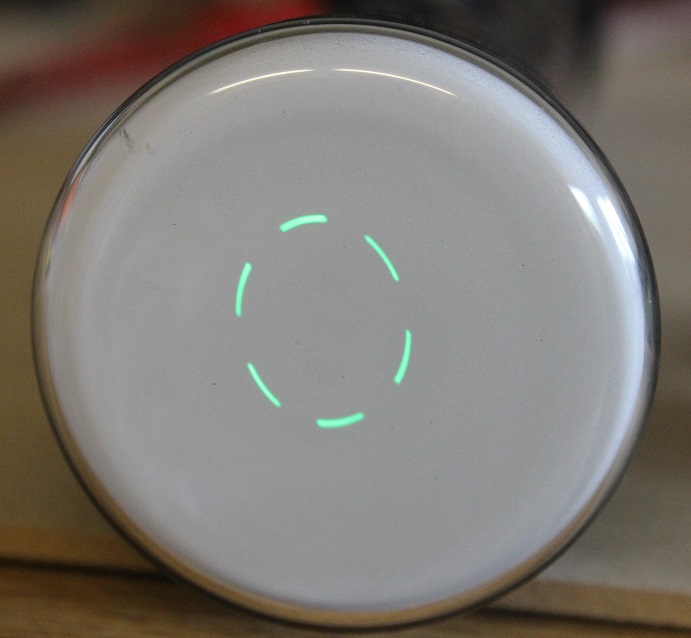 Figure 3 — The same class of result — an electrostatic CRT displaying a focused spot/trace driven entirely from the tester's hand-set electrode supplies. Photo: sgitheach.org.uk, CC BY-SA 4.0.